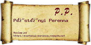 Pöstényi Perenna névjegykártya